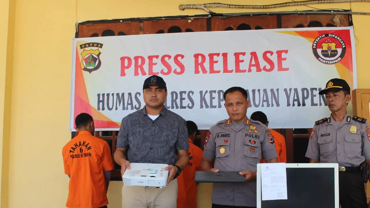 Polres Kepulauan Yapen Ungkap 3 Kasus Kriminal, 6 Tersangka Terjaring